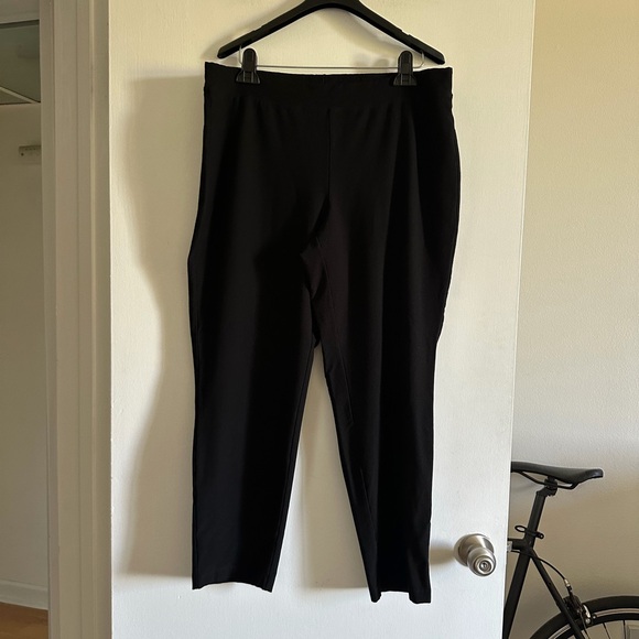 Eileen Fisher Pants - Eileen Fisher Black Stretch Business Casual Straight Leg Pants size Large